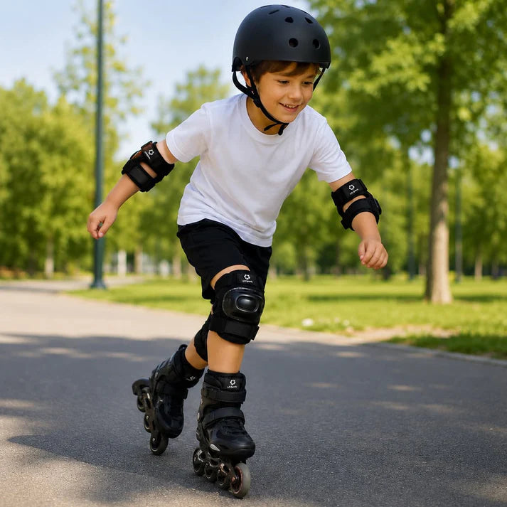 Kids Roller Skating Starter Bundle 29-32 – L.A. Sports (Rollers + Pad Set + Helmet)