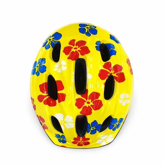Junior Bike Helmet – Yellow Flower Design