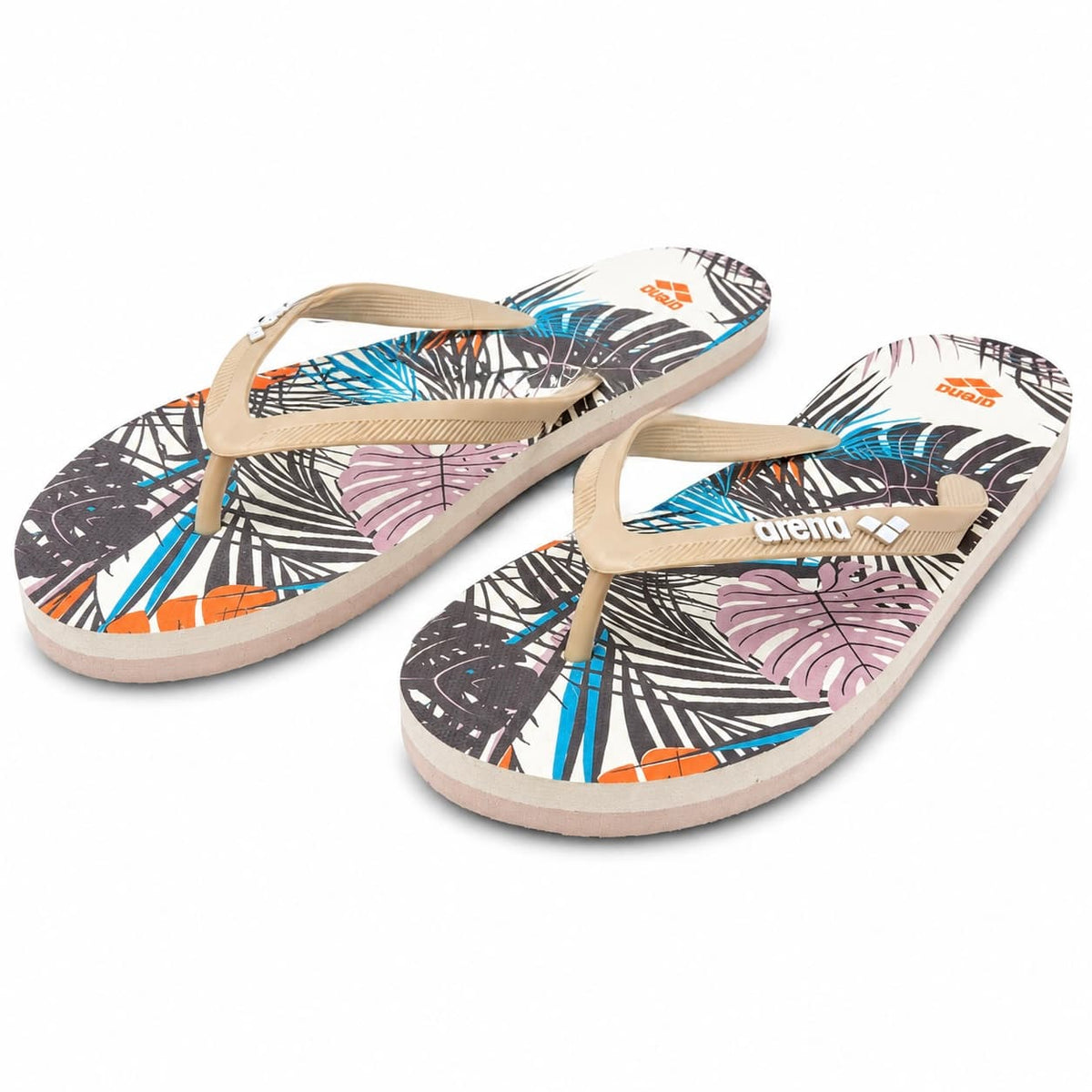 Arena Tropical Flip Flops – Grey & White