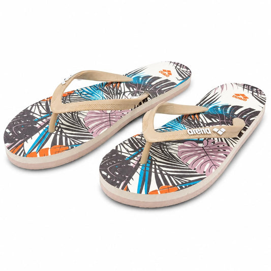 Arena Tropical Flip Flops – Grey & White