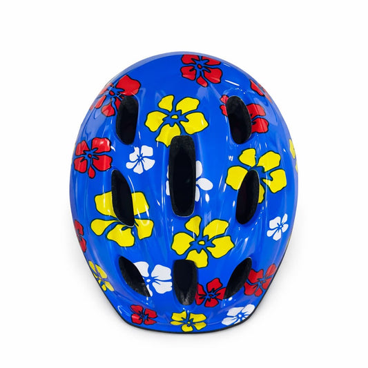 Junior Bike Helmet – Blue Flower Design