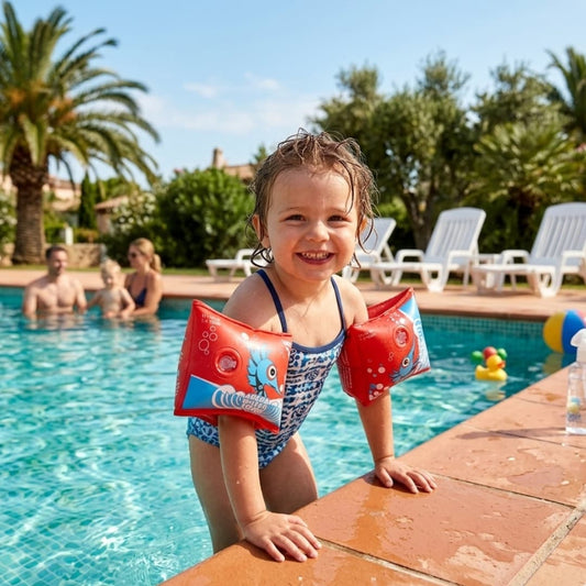 Arena Kids Soft Armbands – Red (1–3 Years)