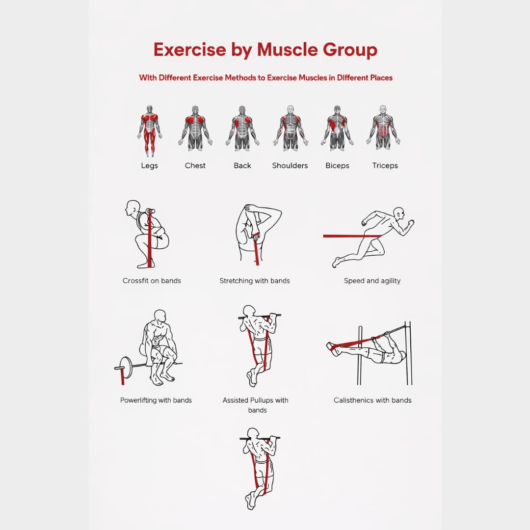 BodyFit Elastic Pull-Up Resistance Bands Set – 4 Levels