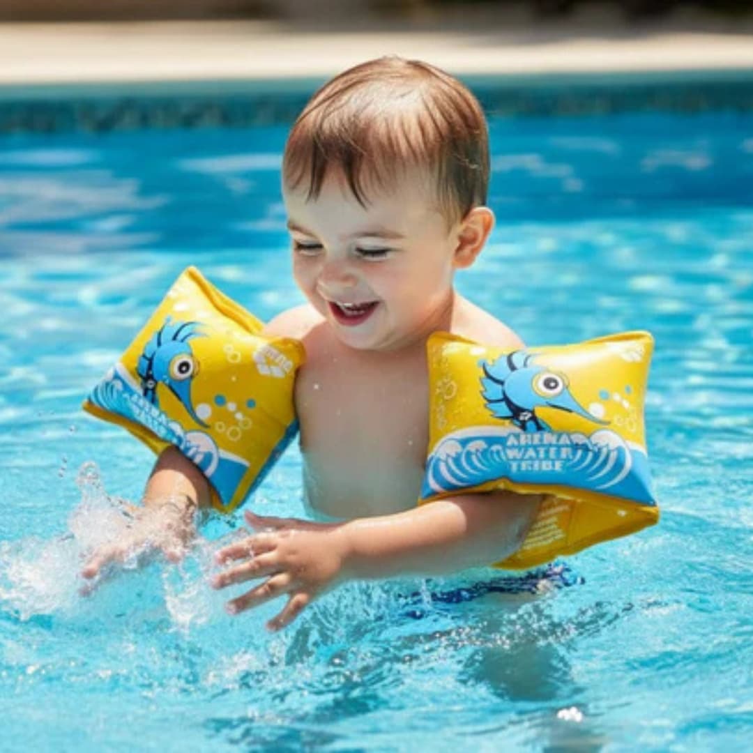 Arena Kids Soft Armbands World – Yellow (1–3 Years)
