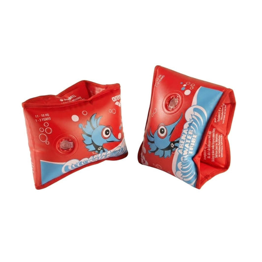 Arena Kids Soft Armbands – Red (1–3 Years)