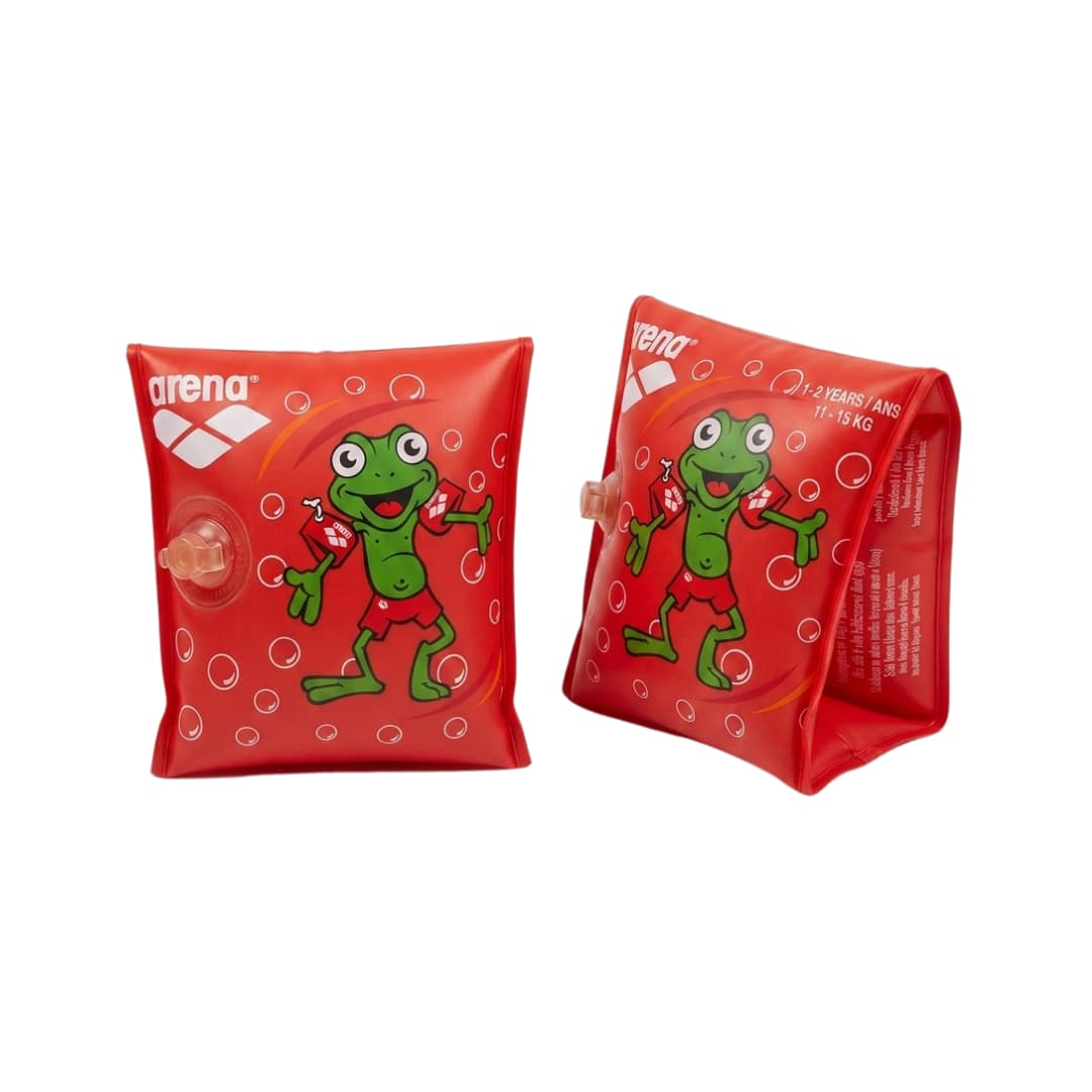 Arena Kids Soft Armbands – Red (1–2 Years)