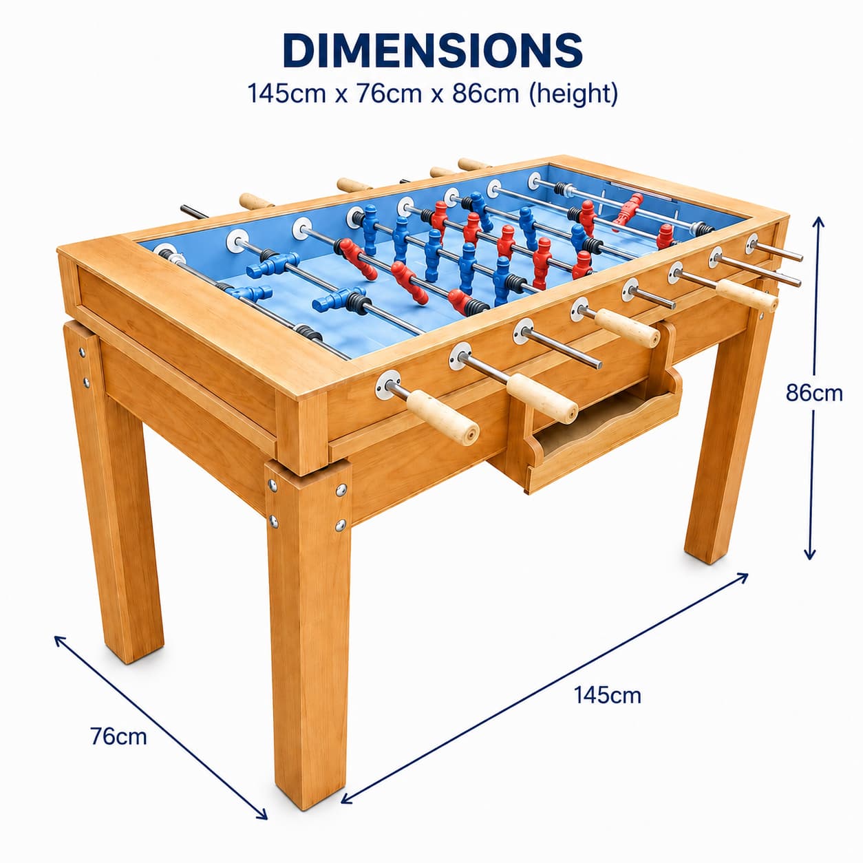 Zayn Soccer Table Baby Foot  – Blue Playing Surface