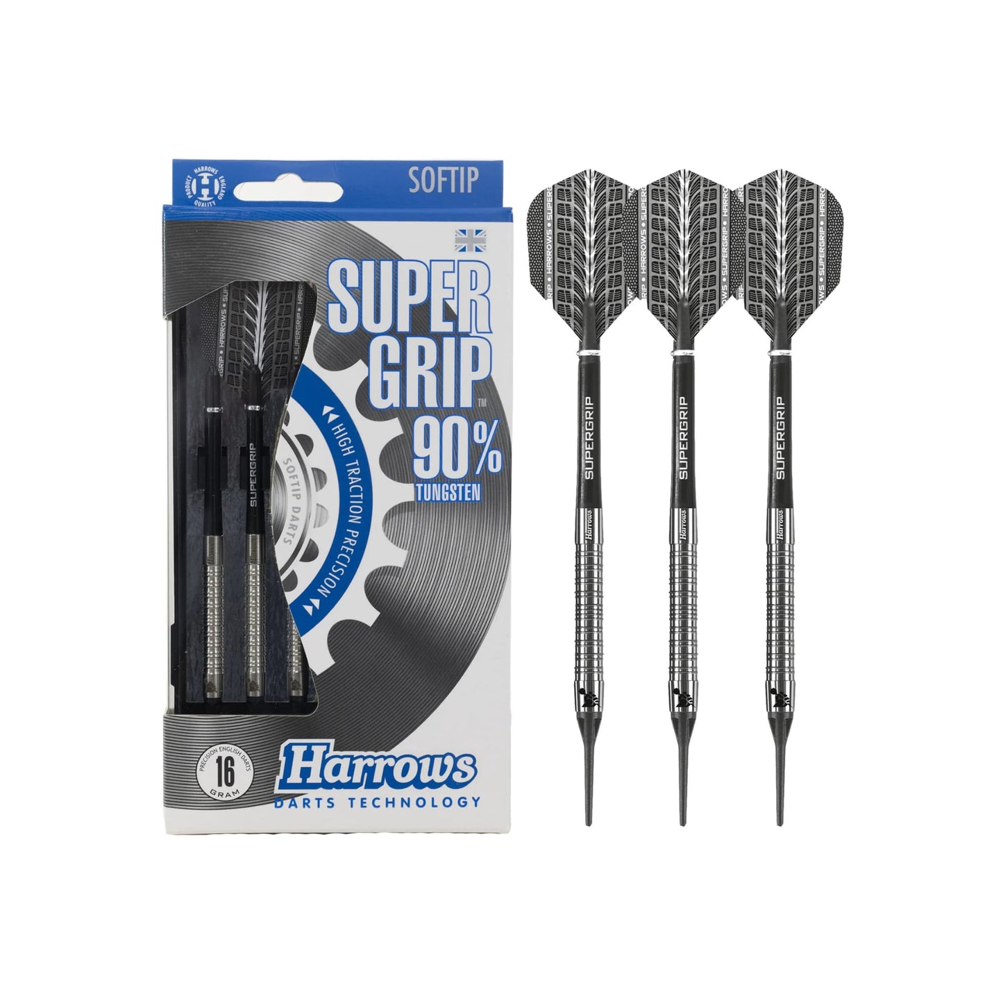 Harrows Supergrip 90% Tungsten Soft Tip Darts