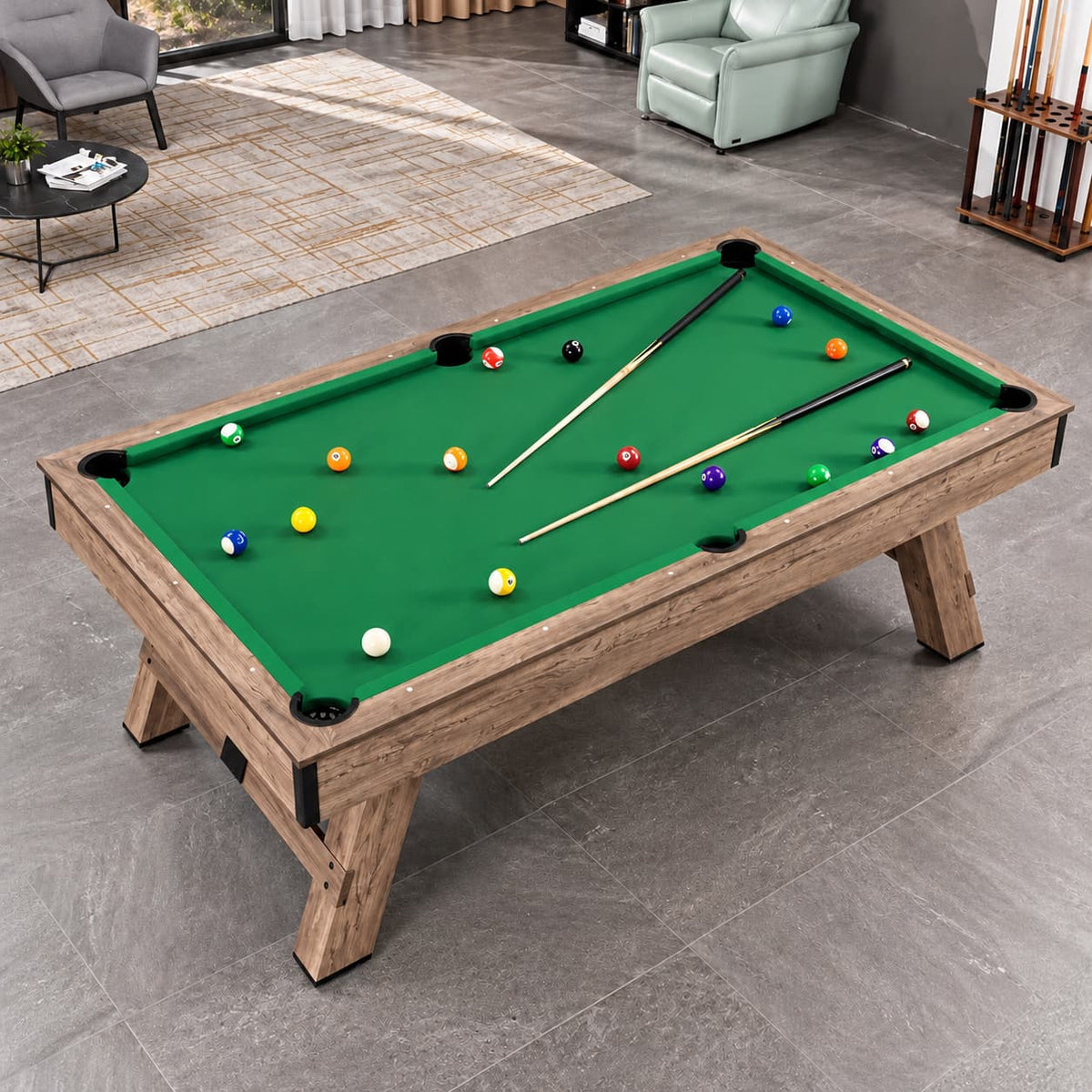 Billiard Table 3-in-1 8 FT MDF – Green Cloth