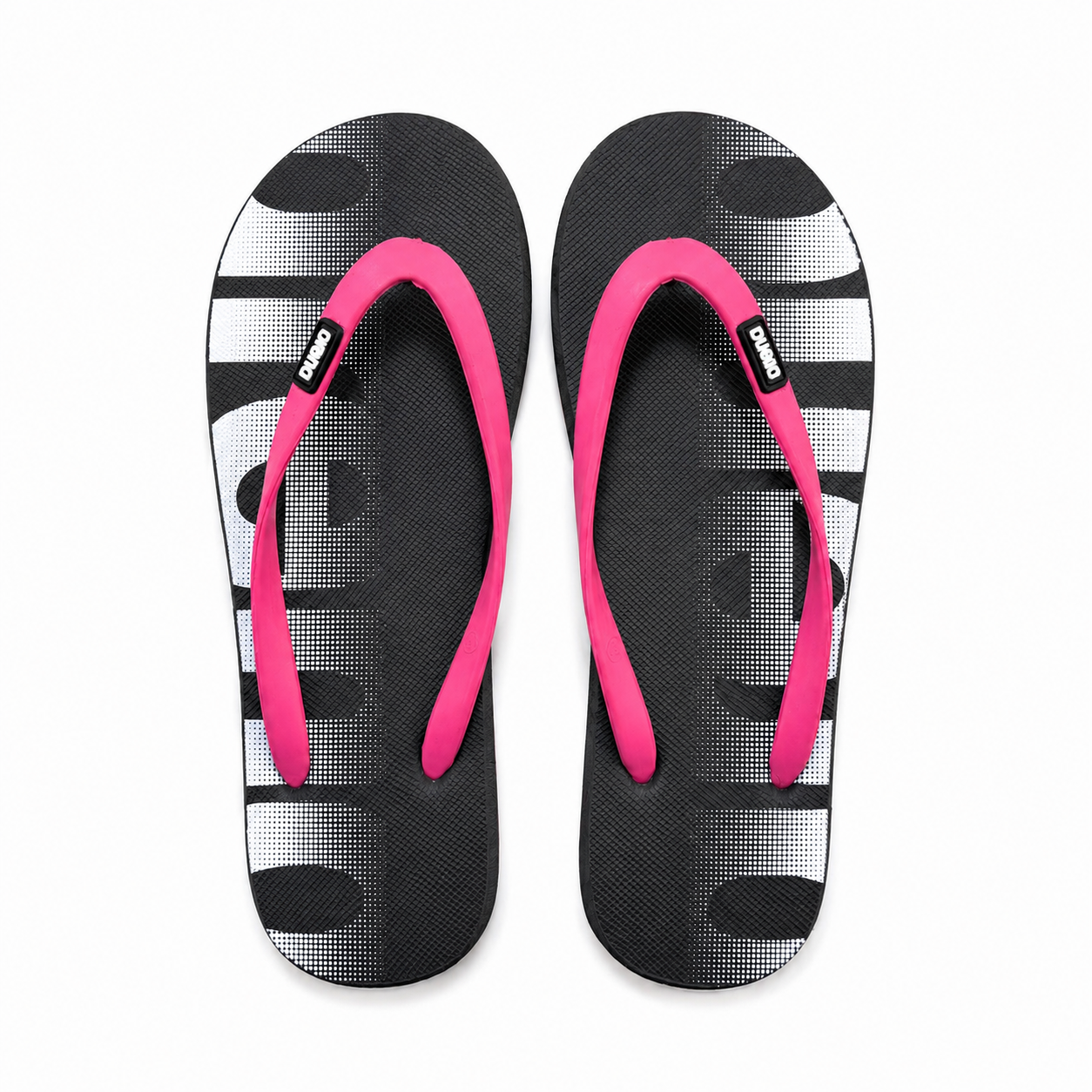 Arena Flip Flops – Black & Fuchsia
