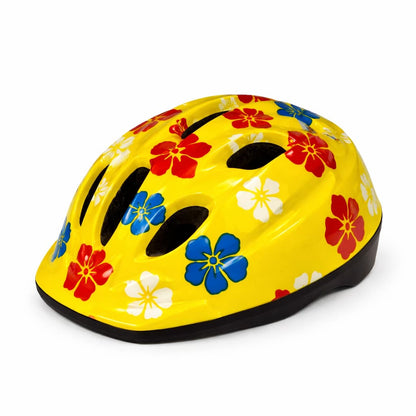 Junior Bike Helmet – Yellow Flower Design