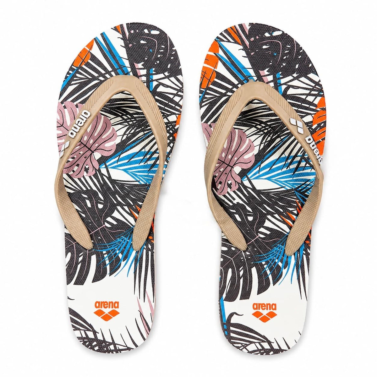 Arena Tropical Flip Flops – Grey & White
