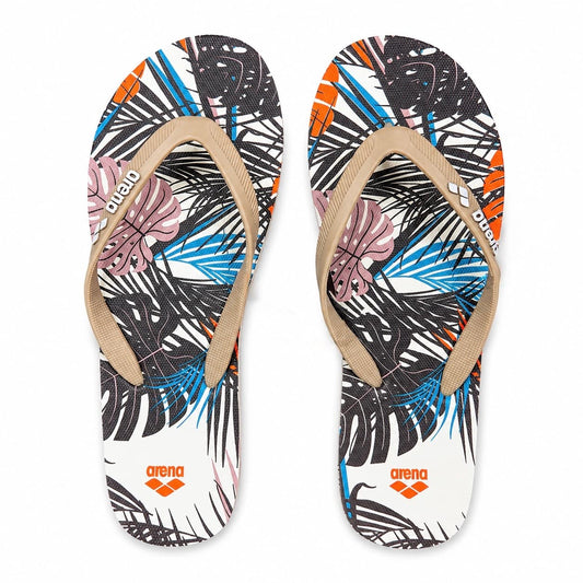Arena Tropical Flip Flops – Grey & White