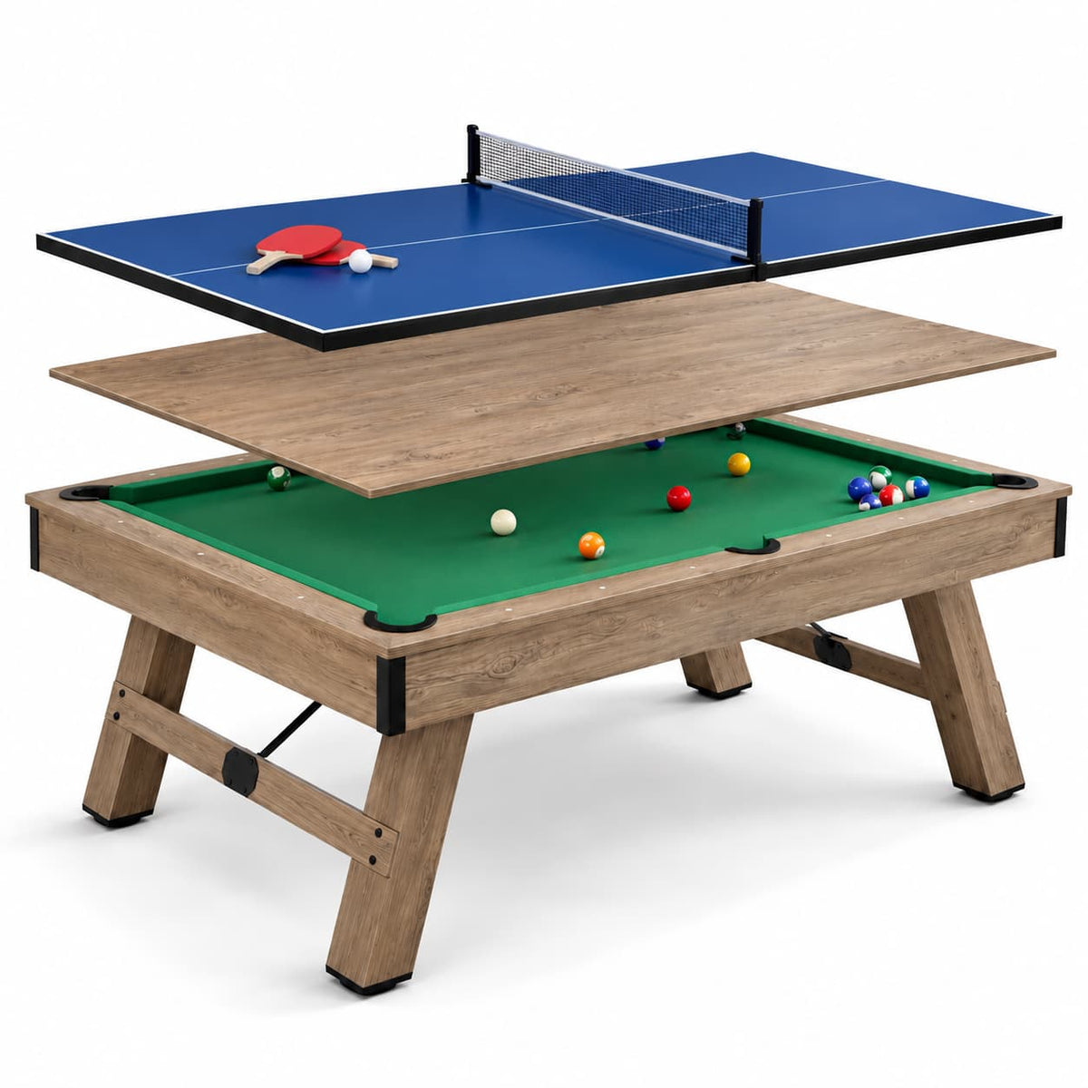 Billiard Table 3-in-1 8 FT MDF – Green Cloth