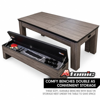 Atomic Northport 3-in-1 Game Table with Storage Benches