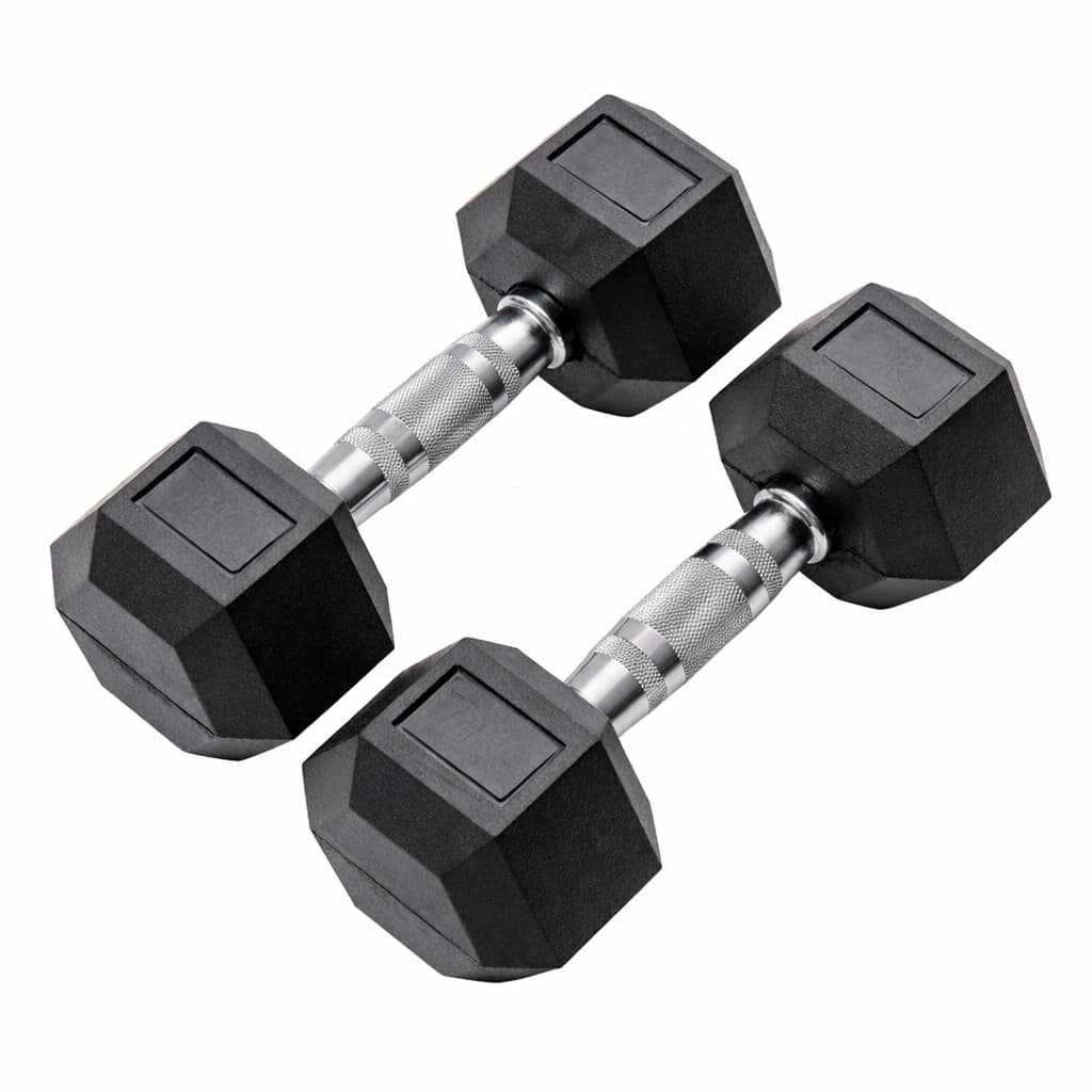 Hexagon Rubber Dumbbells – Pair (2.5 kg to 50 kg)