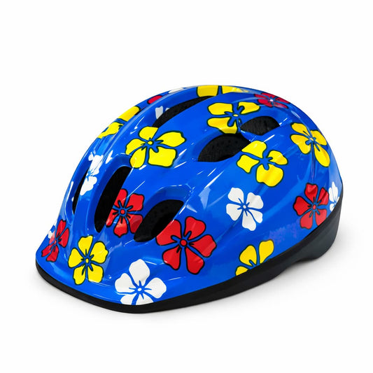 Junior Bike Helmet – Blue Flower Design