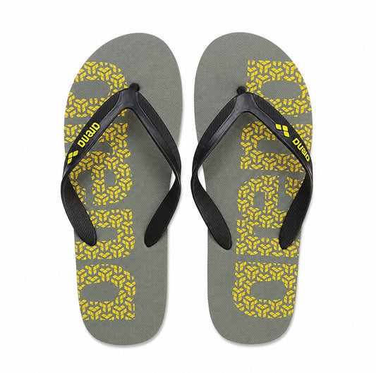 Arena Flip Flops – Olive Grey & Yellow