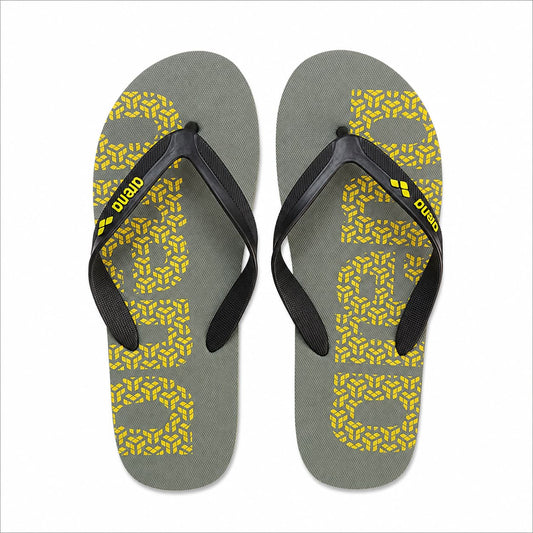 Arena Flip Flops – Olive Grey & Yellow