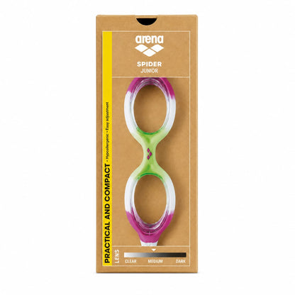 Arena Training Goggles Spider Junior Clear Lime Fuchsia