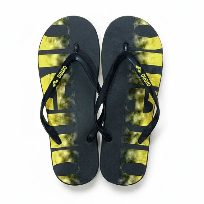 Arena Flip Flops – Black & Yellow