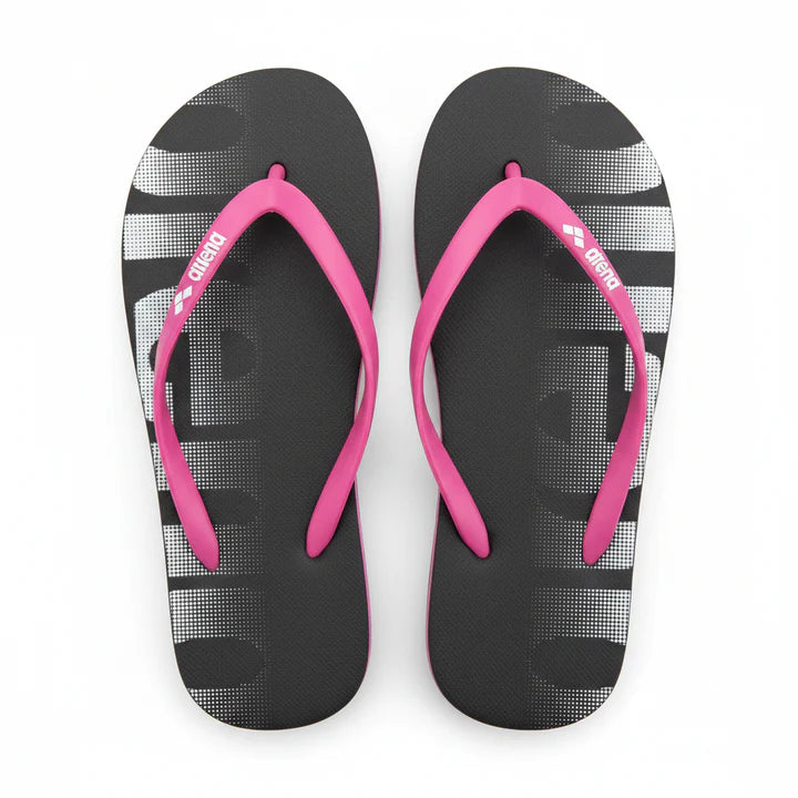 Arena Flip Flops – Black & Pink