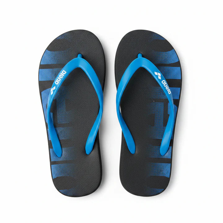 Arena JR Flip Flops – Black & Royal Blue